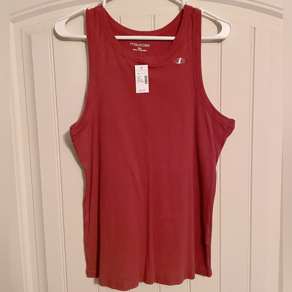 Brand new, high neck, ribbed tank top